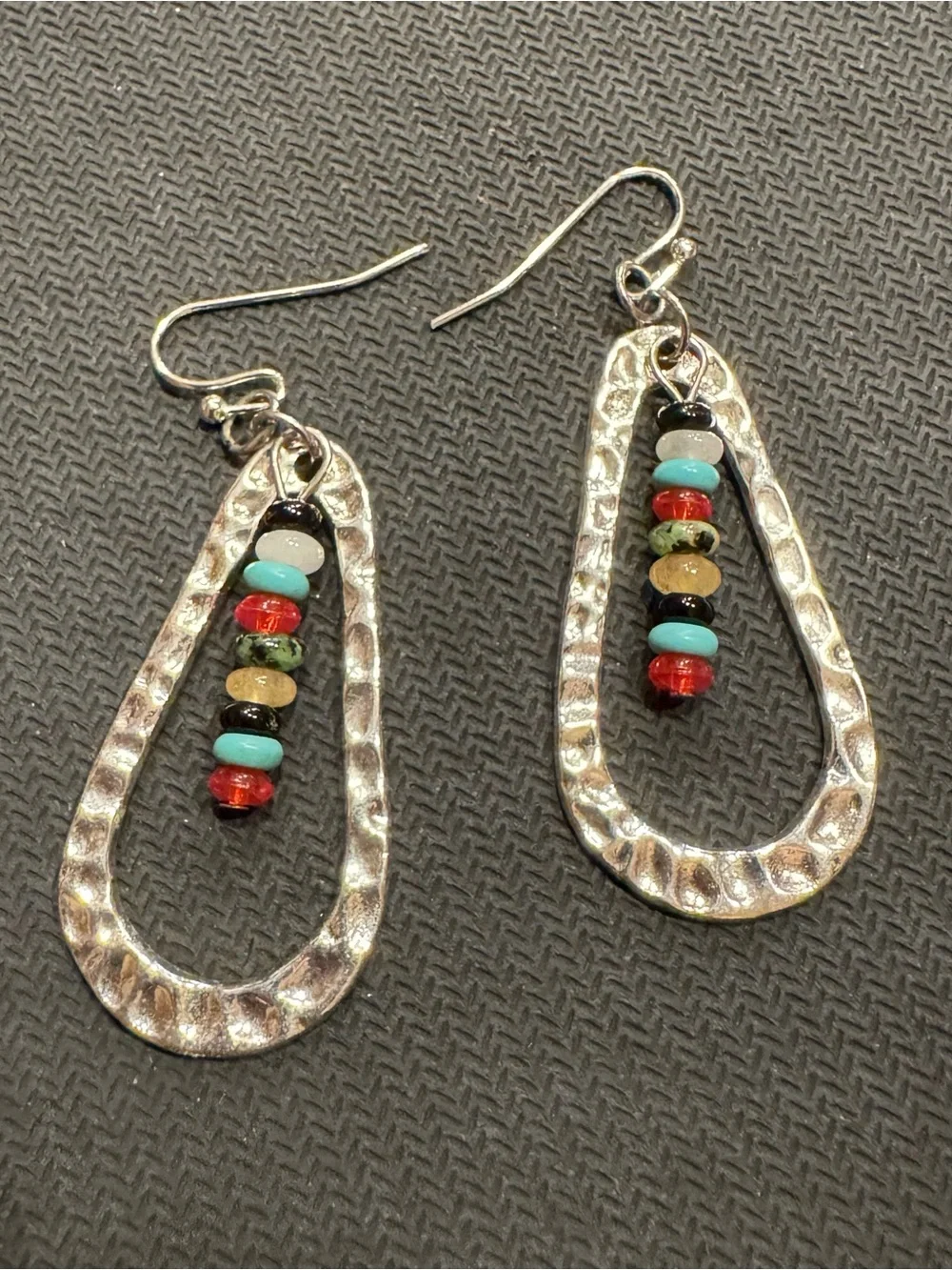 Boho Silver Tone Chic Teardrop Dangling Earrings